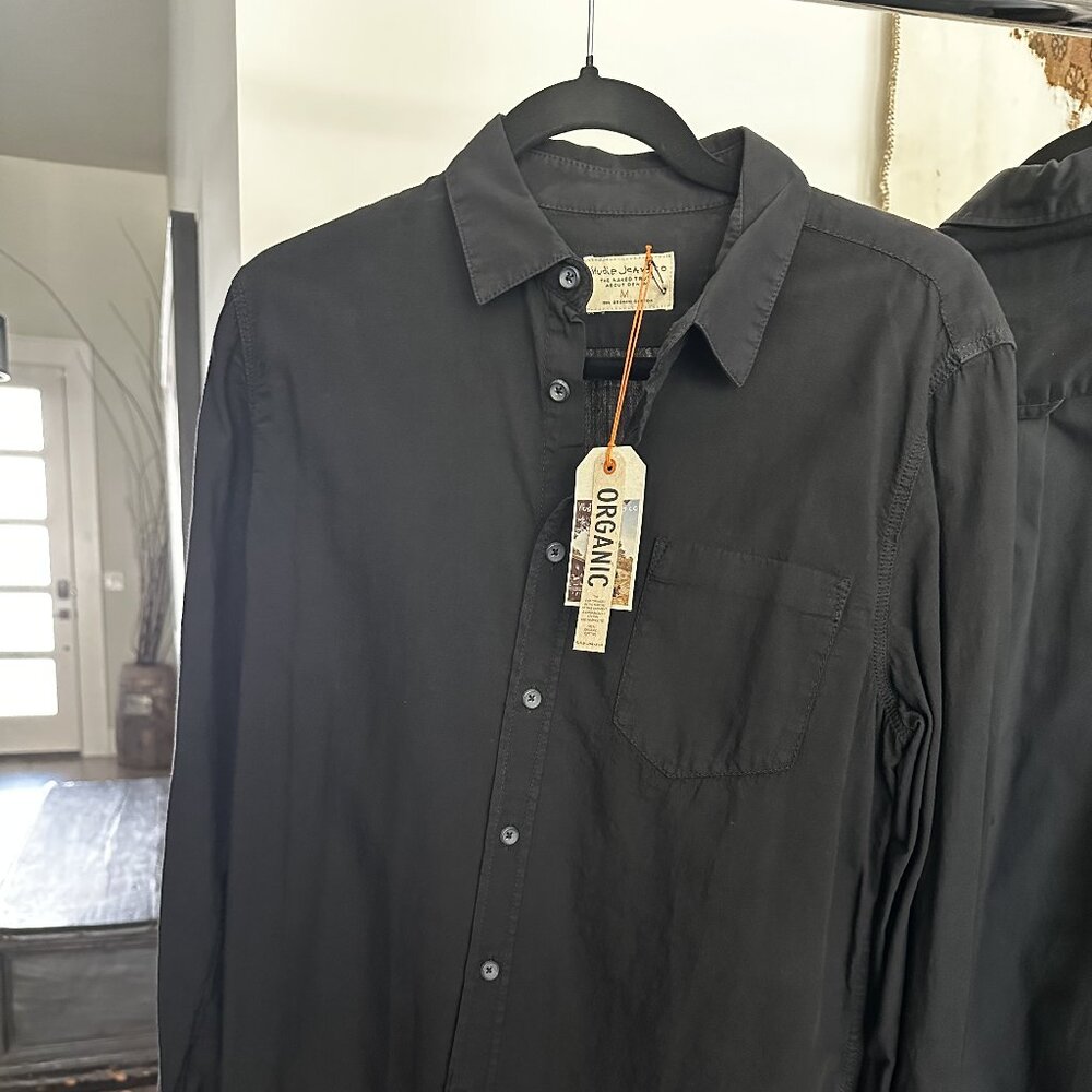 Black Nudie Jeans Button Up Shirt Medium (Worn by Manny Montana/Rio Good Girls)